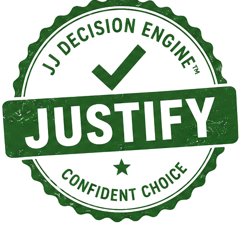 JJ Decision Engine JUSTIFY stamp
